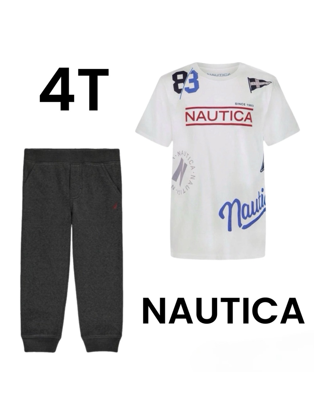 NWT! 4T Nautica Sweatpants & T-Shirt